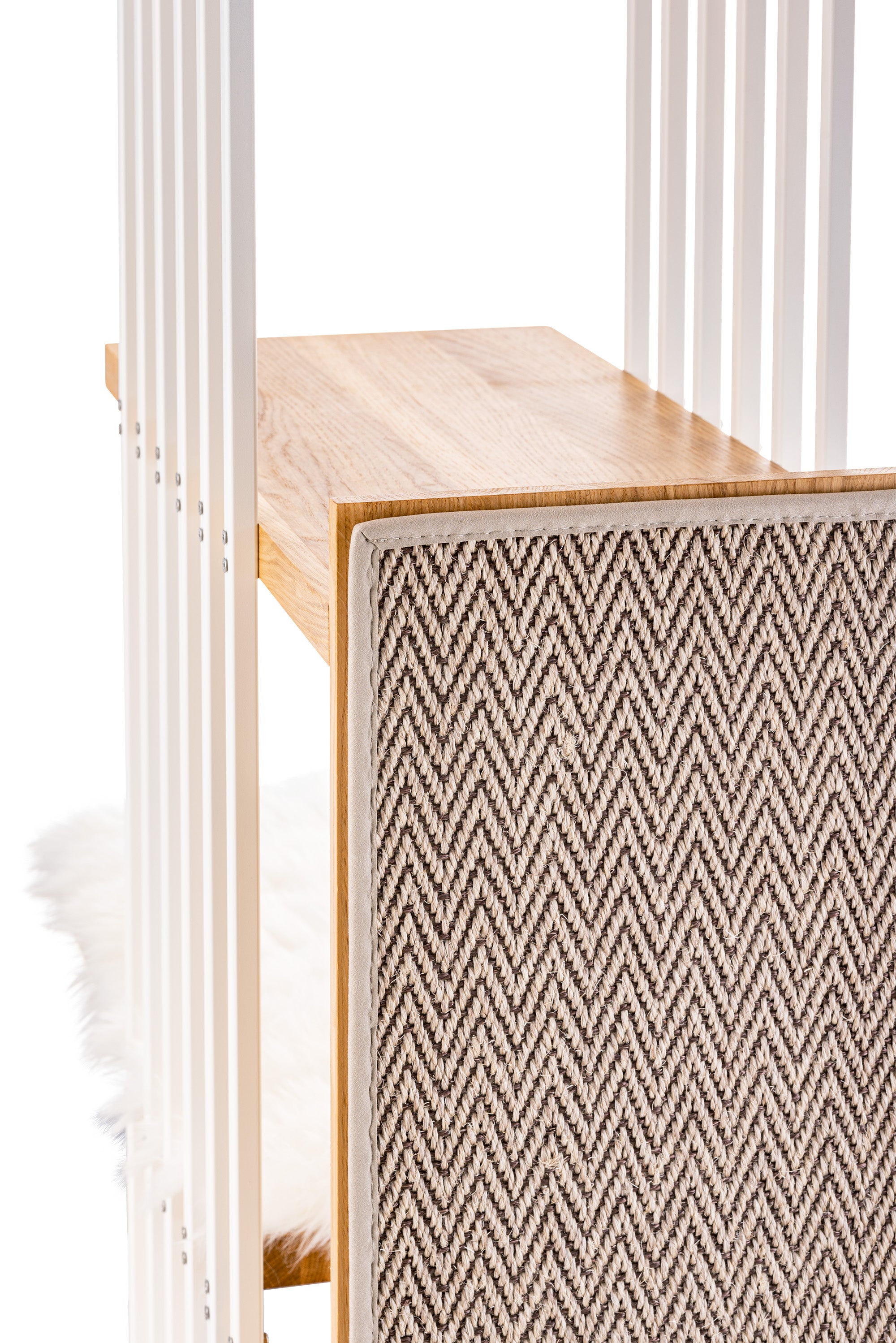 STYA Kratzfläche Sisal | Weiß Muster | Für Katzen Kratzbäume Linie MS200