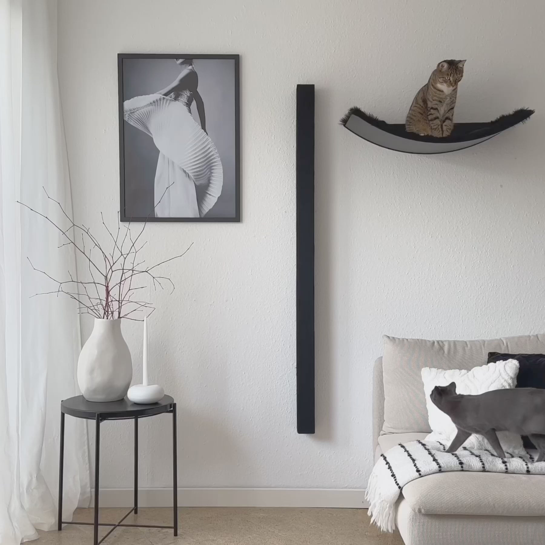 STYA Katzen Kletterwand | Set Essence | Kratzstamm KS150 + XXL Hängematte WL170