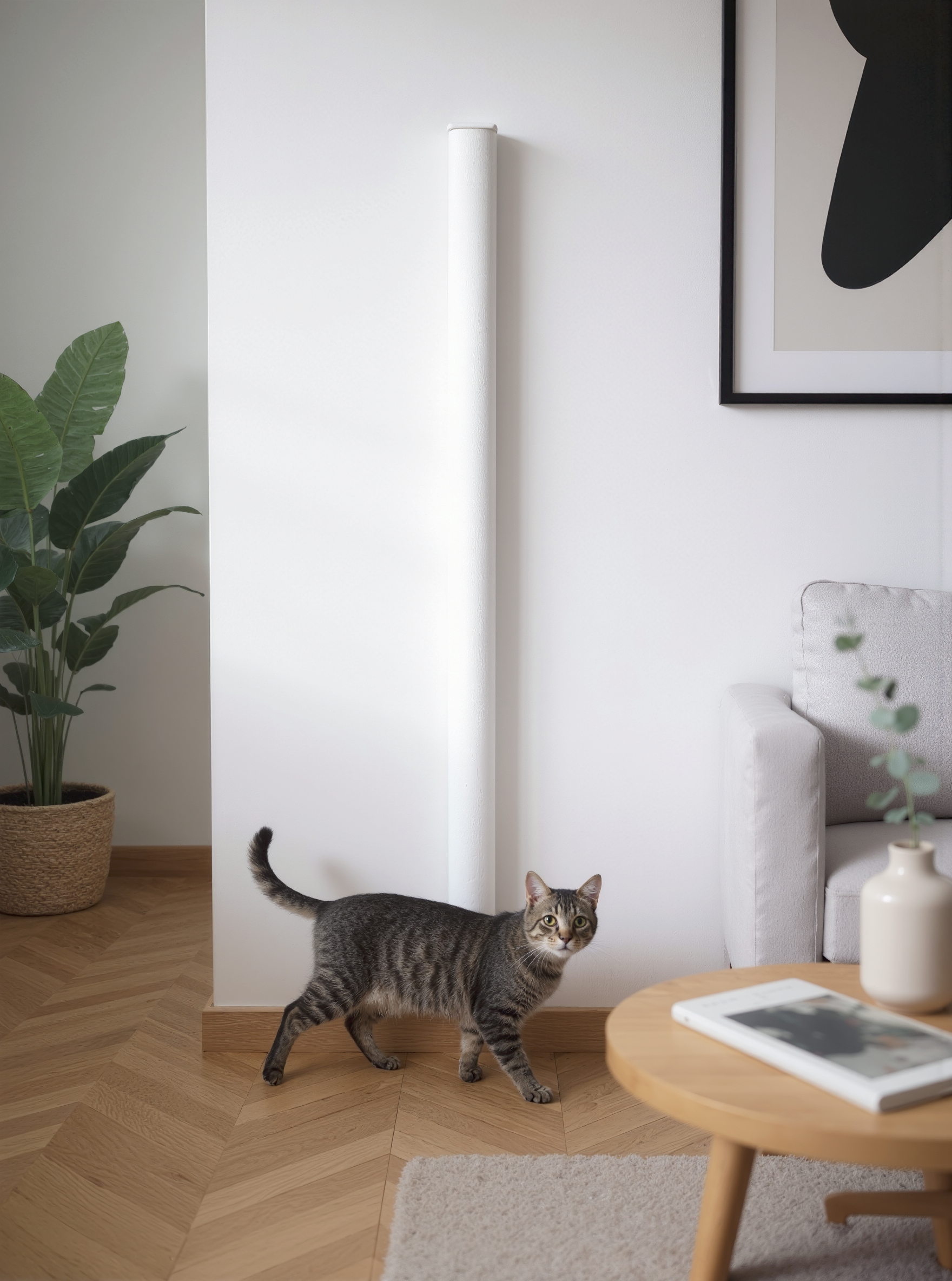 STYA Katzen Kletterwand | Set Essence | Kratzstamm KS150 + XXL Hängematte WL370