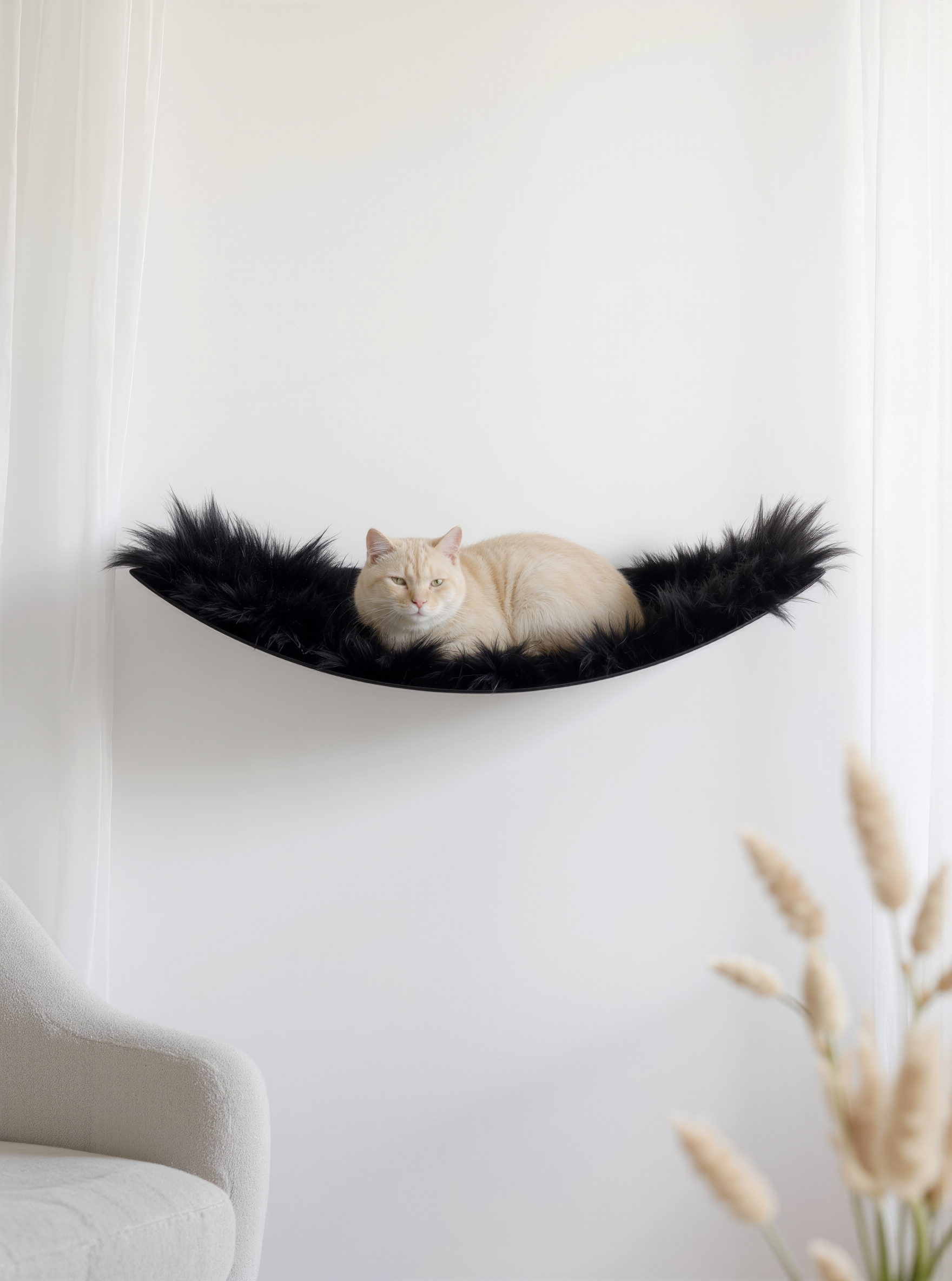 STYA Katzen Kletterwand | Set Essence | Kratzstamm KS150 + XXL Hängematte WL170