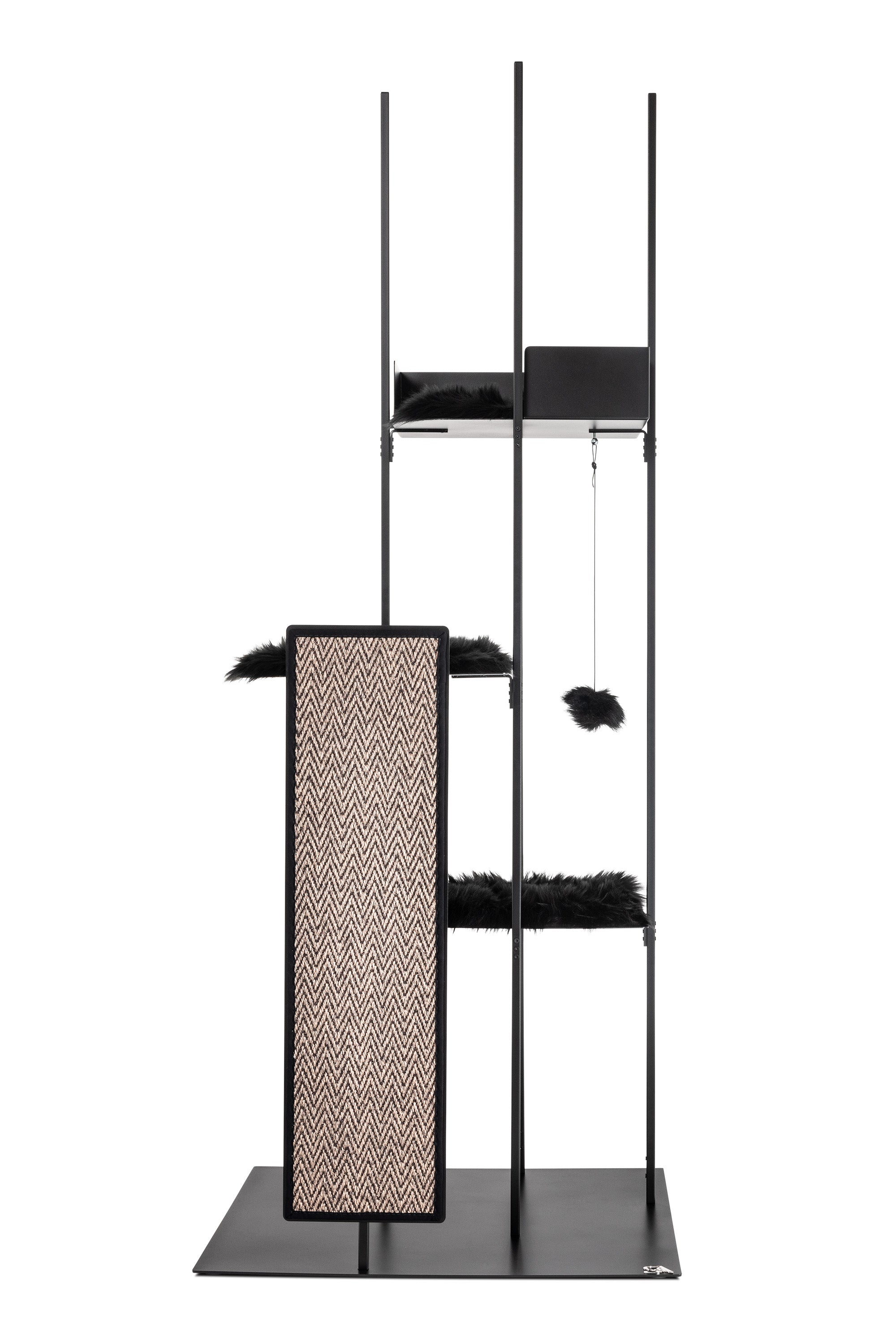 STYA Kratzfläche Sisal | Schwarz Muster | Für Katzen Kratzbaum MS310